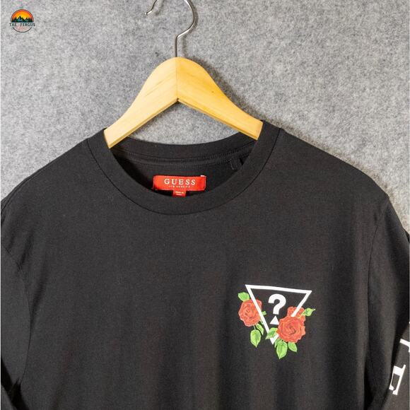 Guess Los Angeles T-Shirt Black Long Sleeve Pullover Crew Streetwear Men's L - Picture 3 of 10